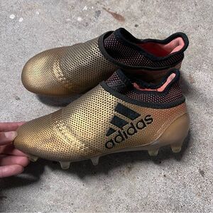 ADIDAS KIDS X 17+ FG - TACTILE GOLD METALLIC/CORE BLACK/SOLAR RED size 4.5